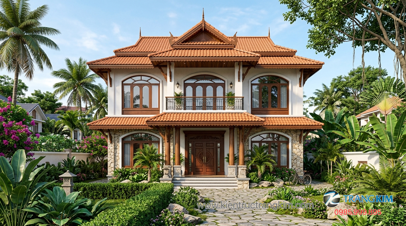 Mẫu biệt thự mái thái 1 Ảnh minh hoạ: mẫu biệt thự mái thái đẹp