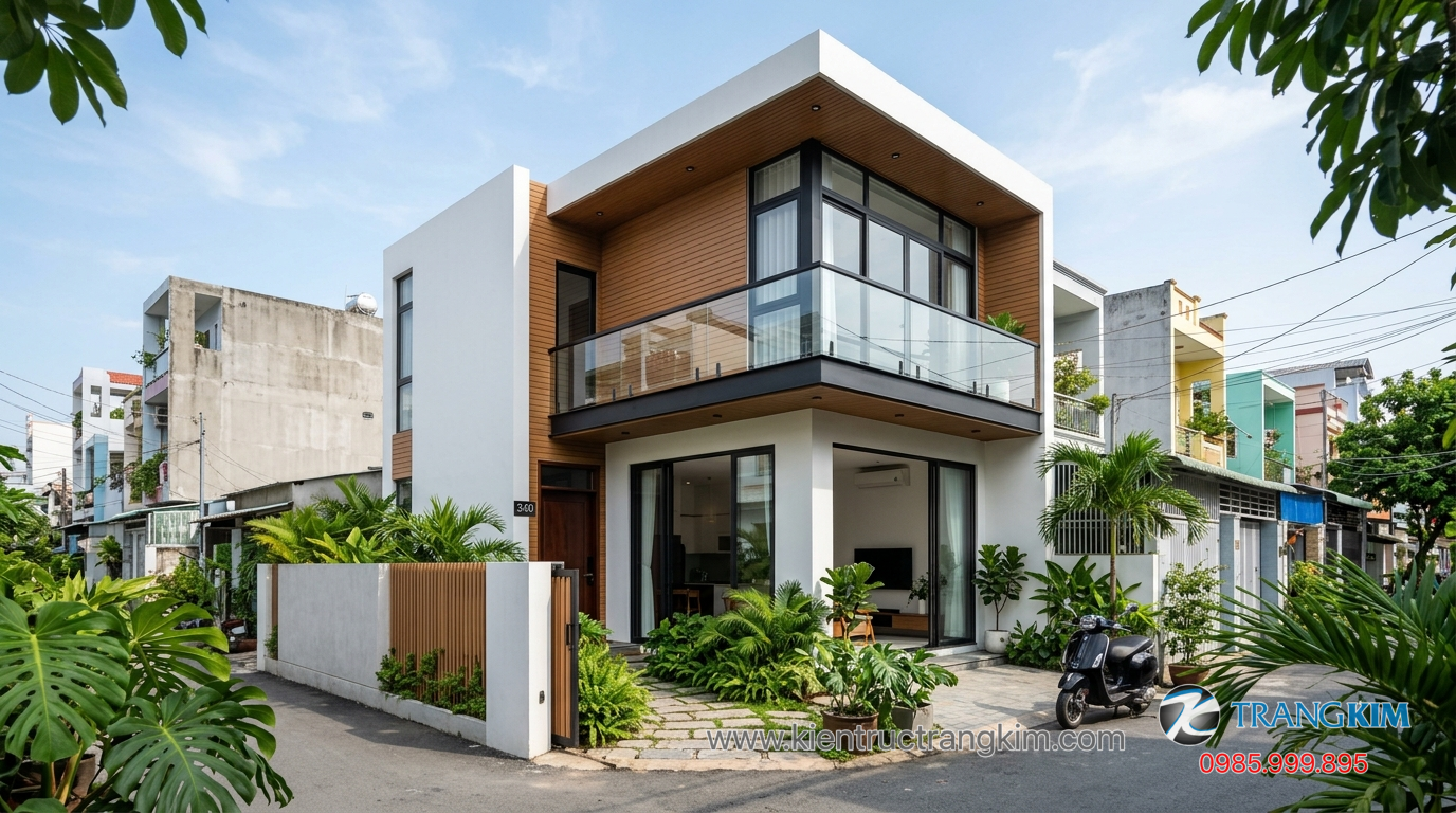 Ảnh minh hoạ: Mẫu biệt thự mini 2 tầng diện tích nhỏ hiện đại