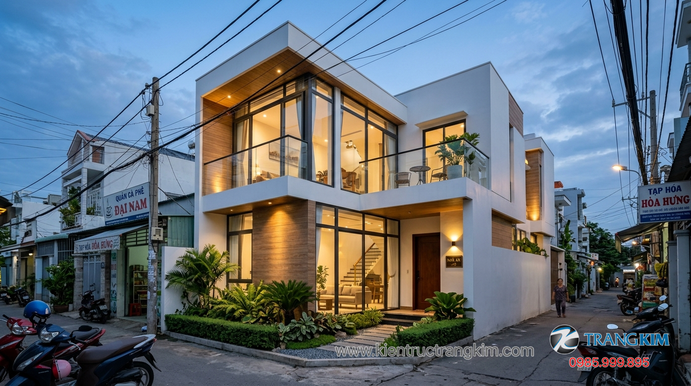 Đặc điểm chung của các mẫu biệt thự mini 2 tầng đẹp 1 Ảnh minh hoạ: Mẫu biệt thự mini 2 tầng hiện đại mặt tiền đẹp