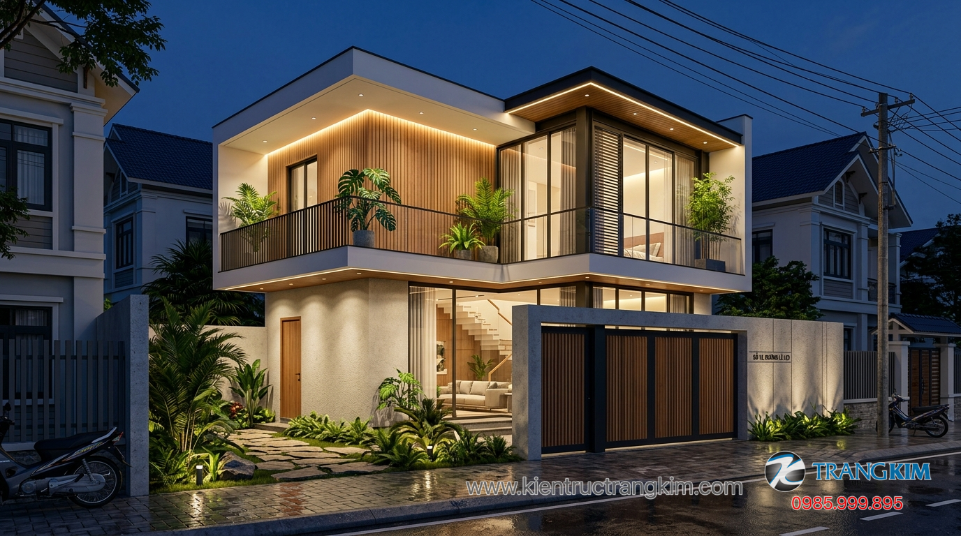 Ảnh minh hoạ: Mẫu nhà 2 tầng 100m2 thiết kế hiện đại