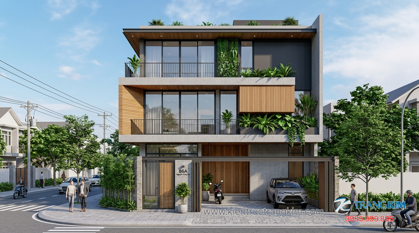 Những hạn chế cần lưu ý khi thiết kế nhà 8x10m 1 Ảnh minh hoạ: mẫu nhà 8x10m hiện đại mặt tiền rộng