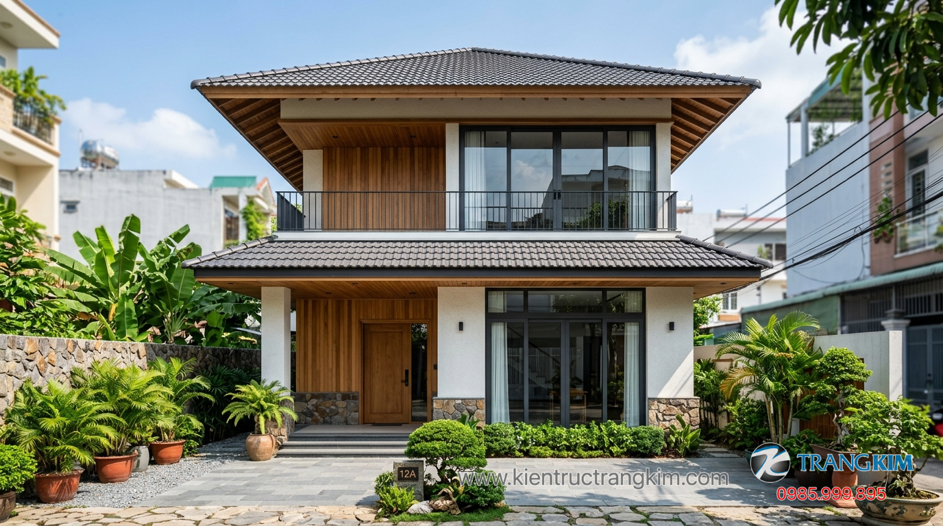 Mẫu nhà 8x10m phong cách tân cổ điển 1 Ảnh minh hoạ: mẫu nhà 8x10m mái Nhật đẹp