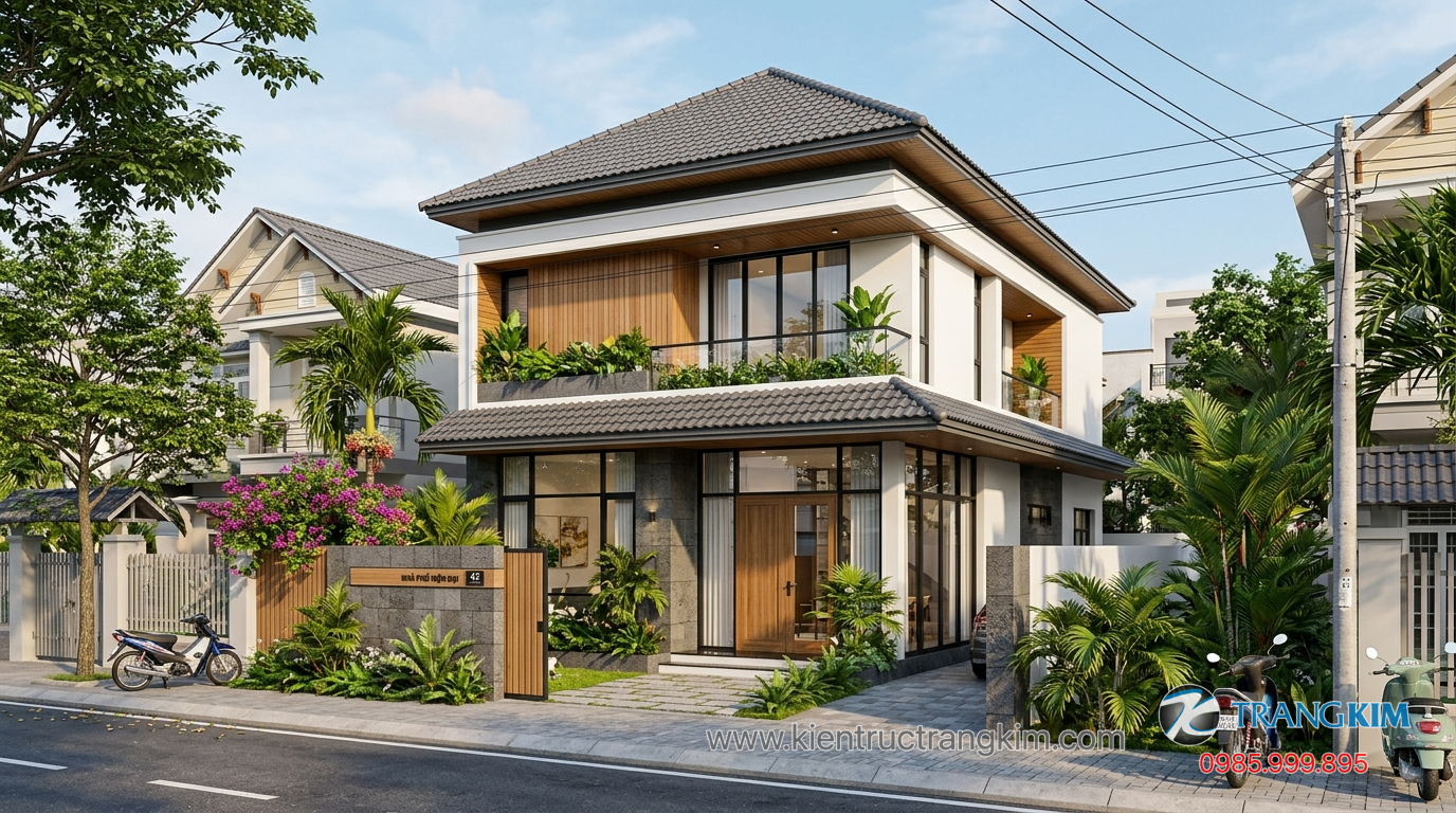 Ảnh minh hoạ: mẫu nhà 8x11 mái Nhật đẹp