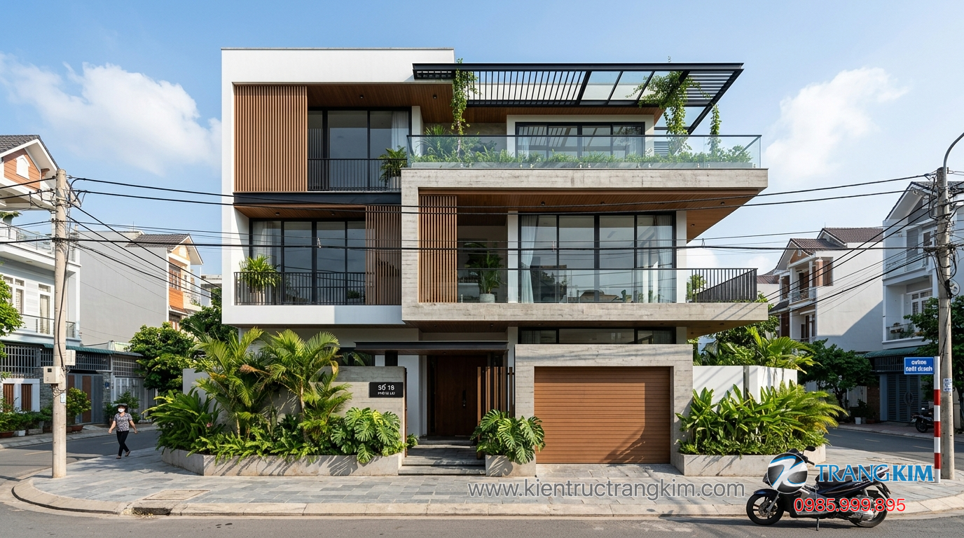 Những hạn chế cần lưu ý khi thiết kế nhà 8x15m 1 Ảnh minh hoạ: mẫu nhà 8x15m hiện đại mặt tiền rộng