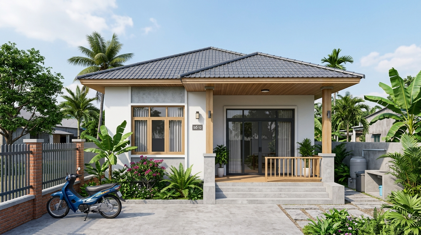 Ảnh minh hoạ: mẫu nhà cấp 4 chi phí khoảng 300 triệu