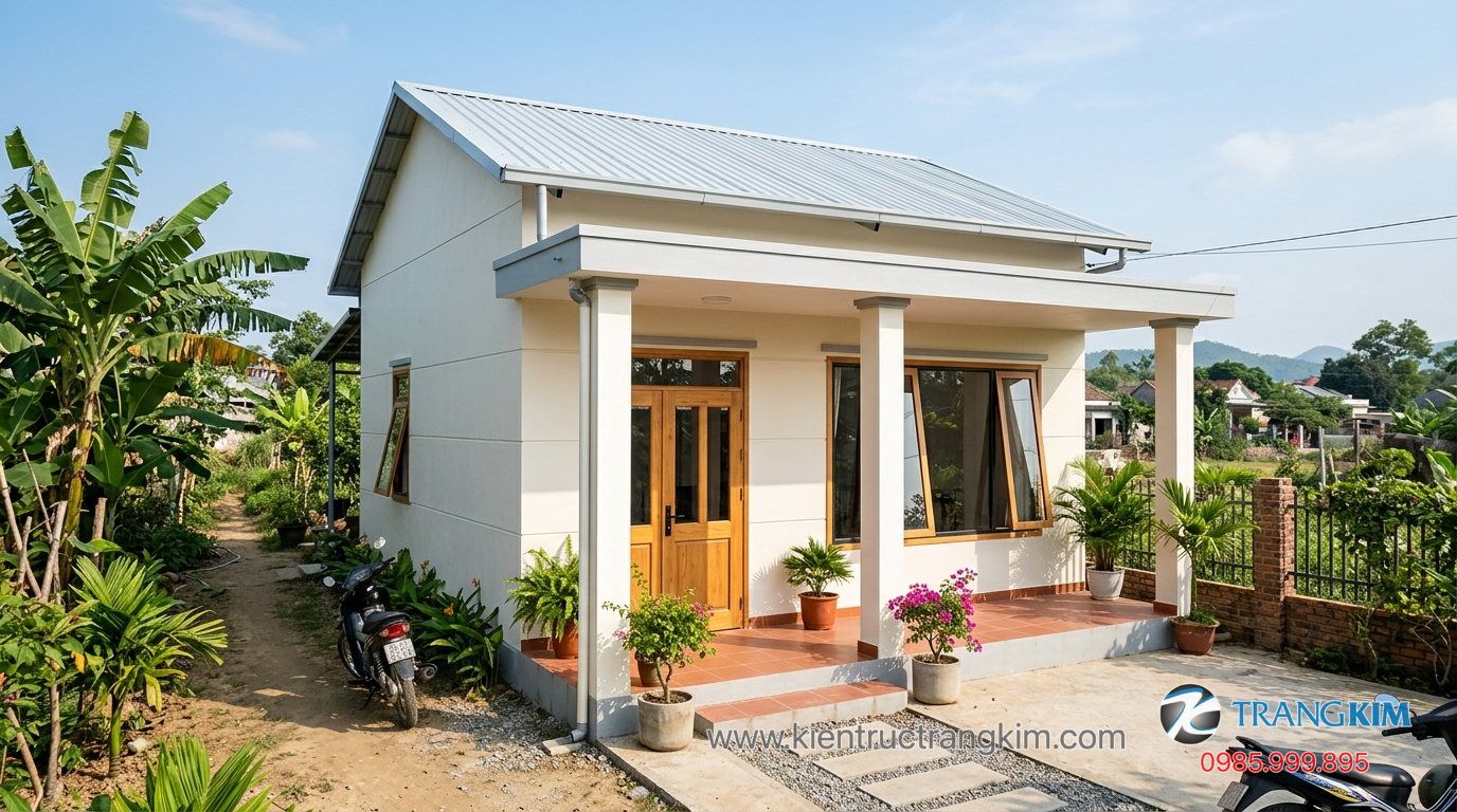 Mẫu nhà nhỏ 1 tầng phù hợp nông thôn 1 Ảnh minh hoạ: Mẫu nhà cấp 4 nhỏ gọn chi phí khoảng 200 triệu