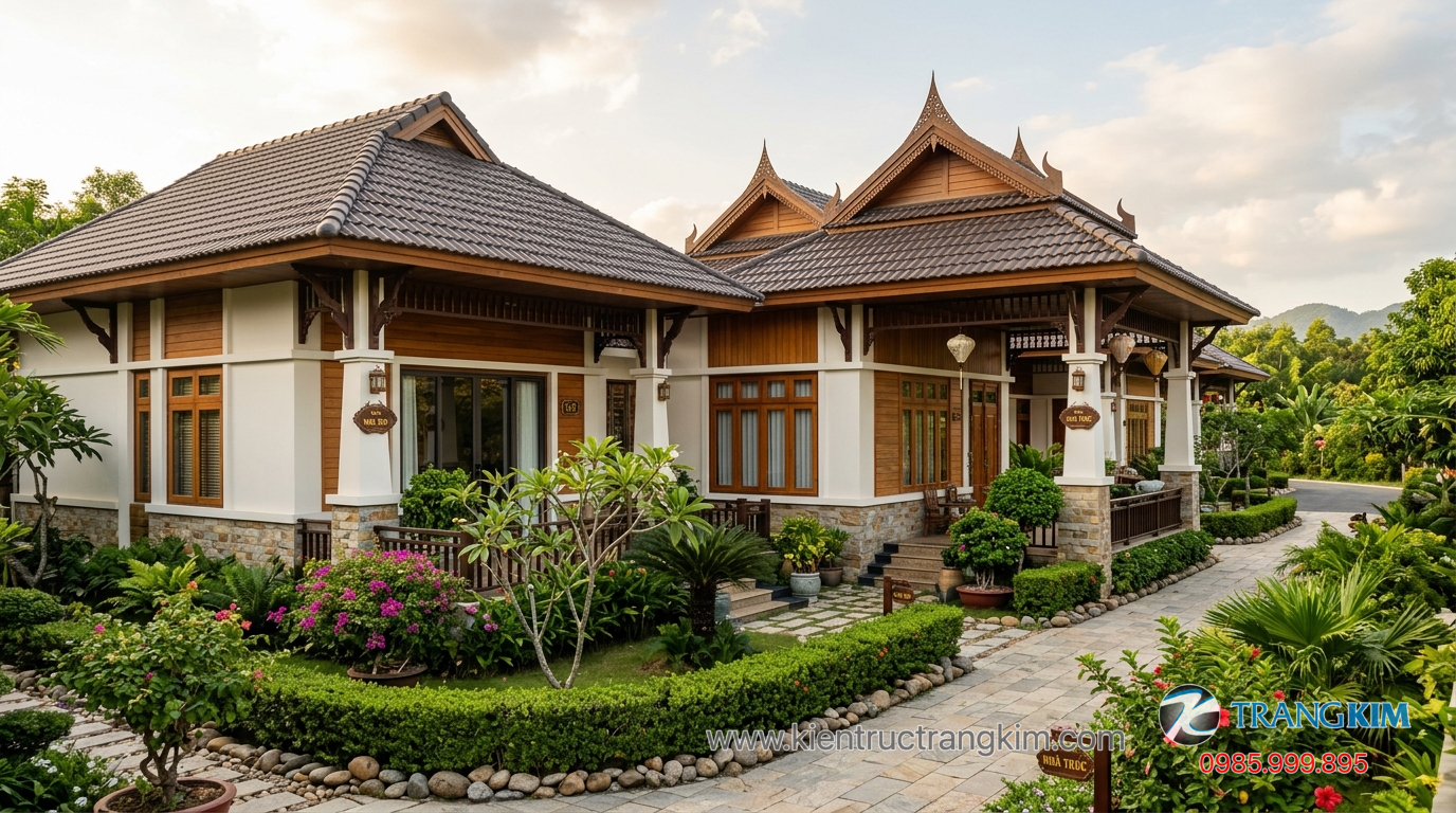 Các mẫu nhà đẹp 1 tầng 3 phòng ngủ phù hợp gia đình 1 Ảnh minh hoạ: Mẫu nhà đẹp 1 tầng mái Nhật và mái Thái phổ biến tại Việt Nam