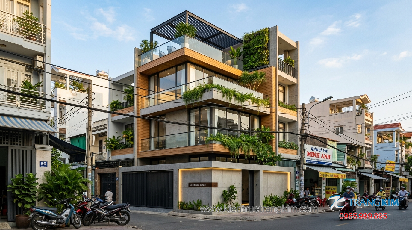 Ảnh minh hoạ: mẫu nhà đẹp 3 tầng hiện đại cho nhà phố