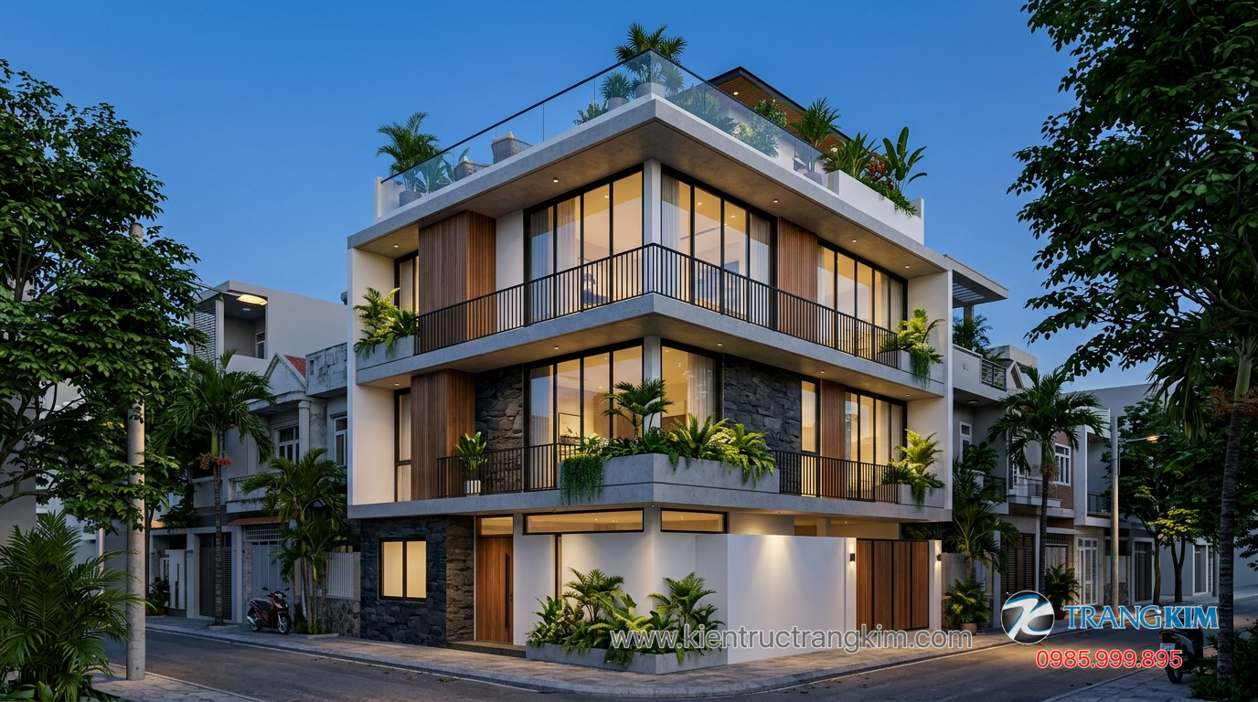 Ảnh minh hoạ: Mẫu nhà mái bằng hiện đại