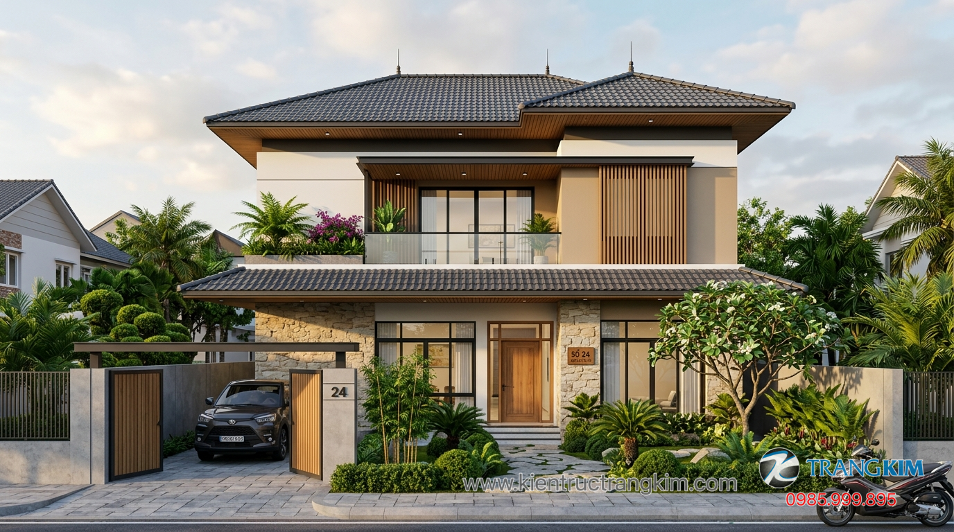 Ảnh minh hoạ: mẫu nhà mái Nhật hiện đại