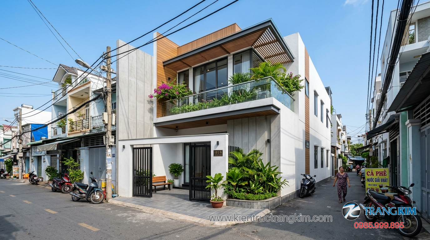 Ảnh minh hoạ: Mẫu nhà phố 2 tầng theo kích thước đất phổ biến