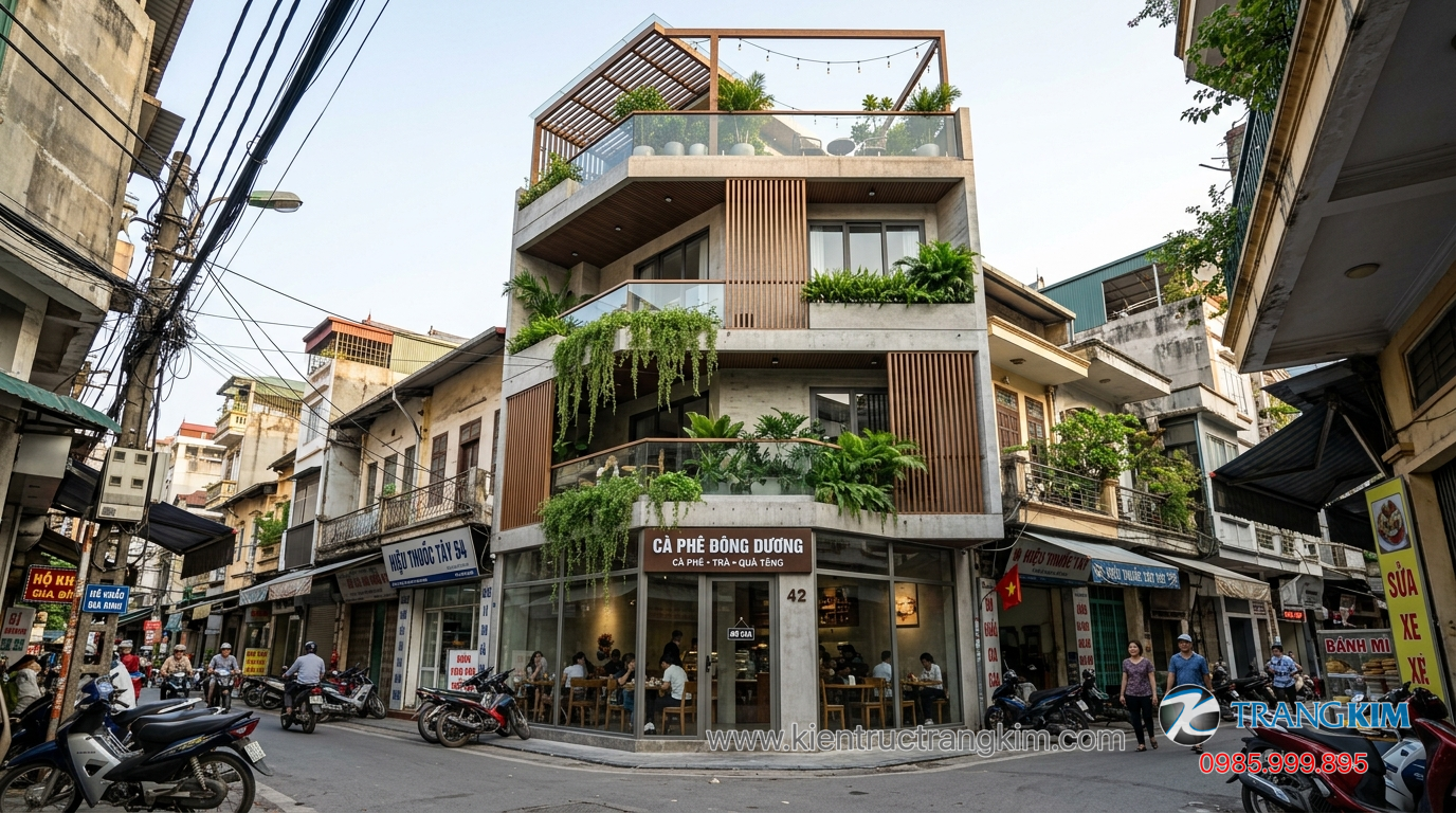 Thiết kế mặt tiền thu hút khách hàng 1 Ảnh minh hoạ: Mẫu nhà phố 4 tầng kết hợp kinh doanh hiện đại