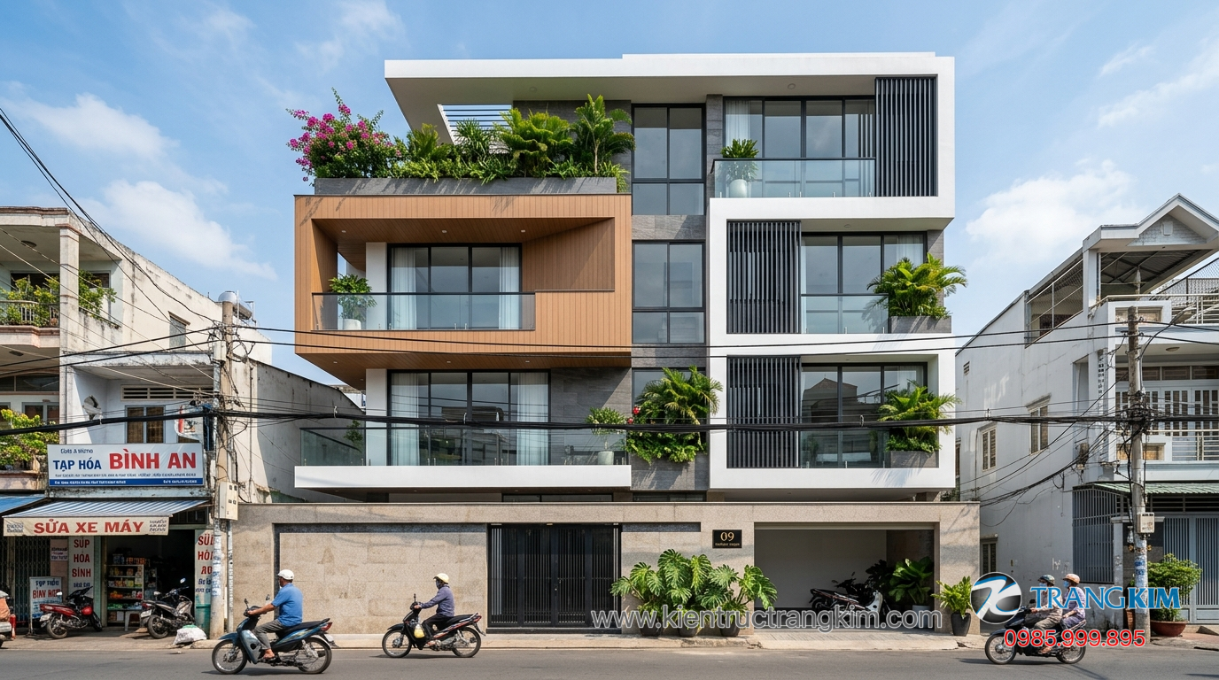 Ảnh minh hoạ: mẫu nhà phố 5x15m hiện đại mặt tiền đẹp