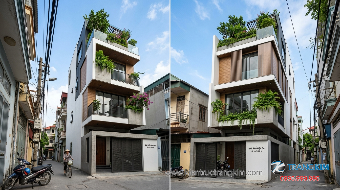 Ảnh minh hoạ: mẫu nhà phố 5x15m hiện đại