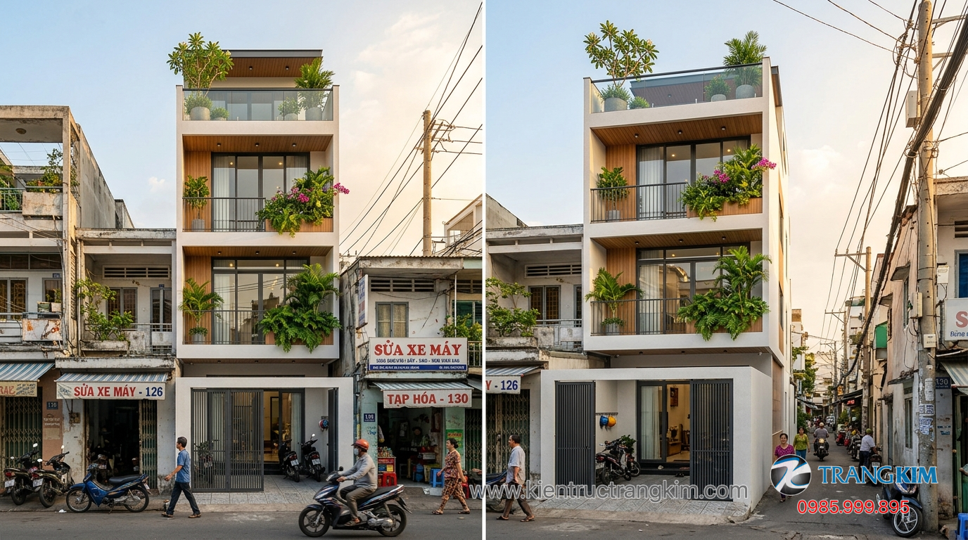 Ảnh minh hoạ: Mẫu nhà phố hiện đại kích thước 5x13m tại Việt Nam