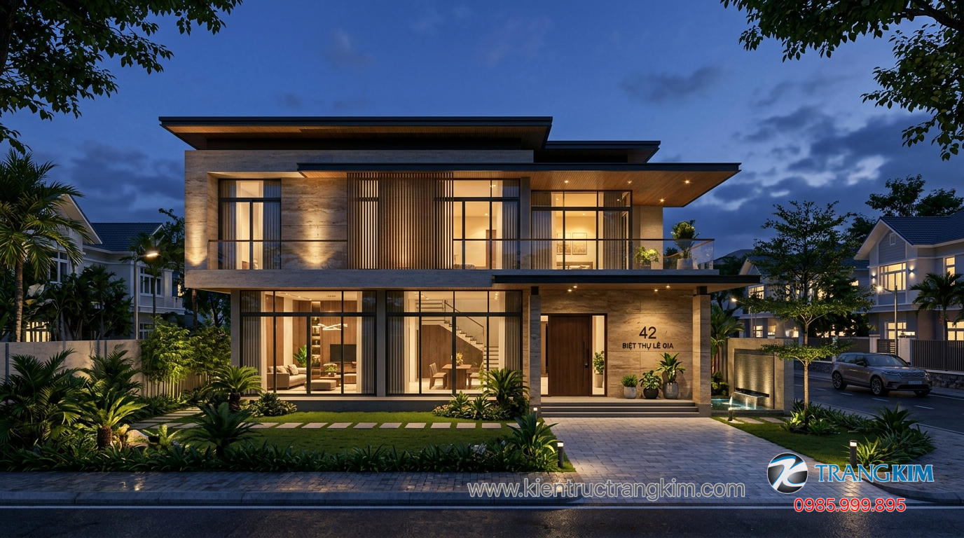 Ảnh minh hoạ: Mẫu nhà phố lớn 2 tầng diện tích rộng