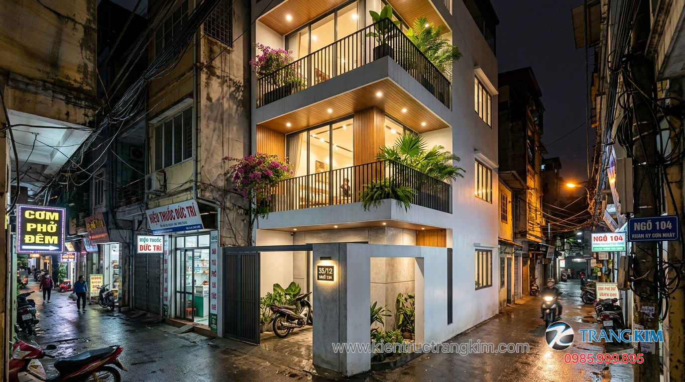 Ảnh minh hoạ: Mẫu nhà phố nhỏ 3 tầng hiện đại