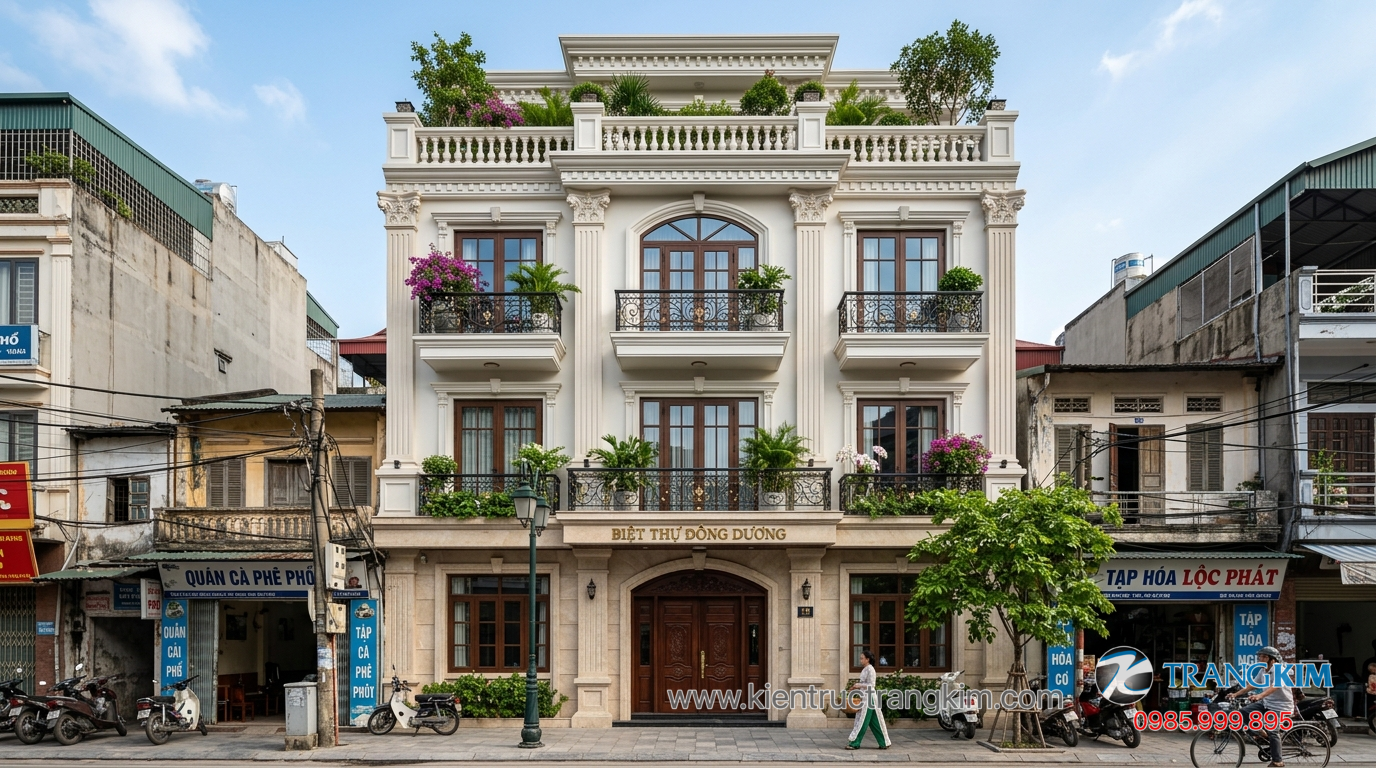 Thiết kế townhouse kết hợp không gian xanh 1 Ảnh minh hoạ: mẫu nhà phố tân cổ điển đẹp