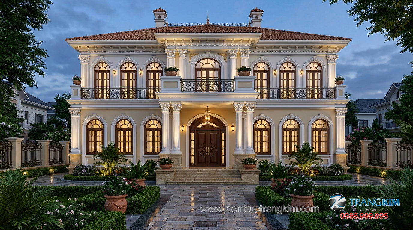 Ảnh minh hoạ: Mẫu nhà tân cổ điển 2 tầng sang trọng