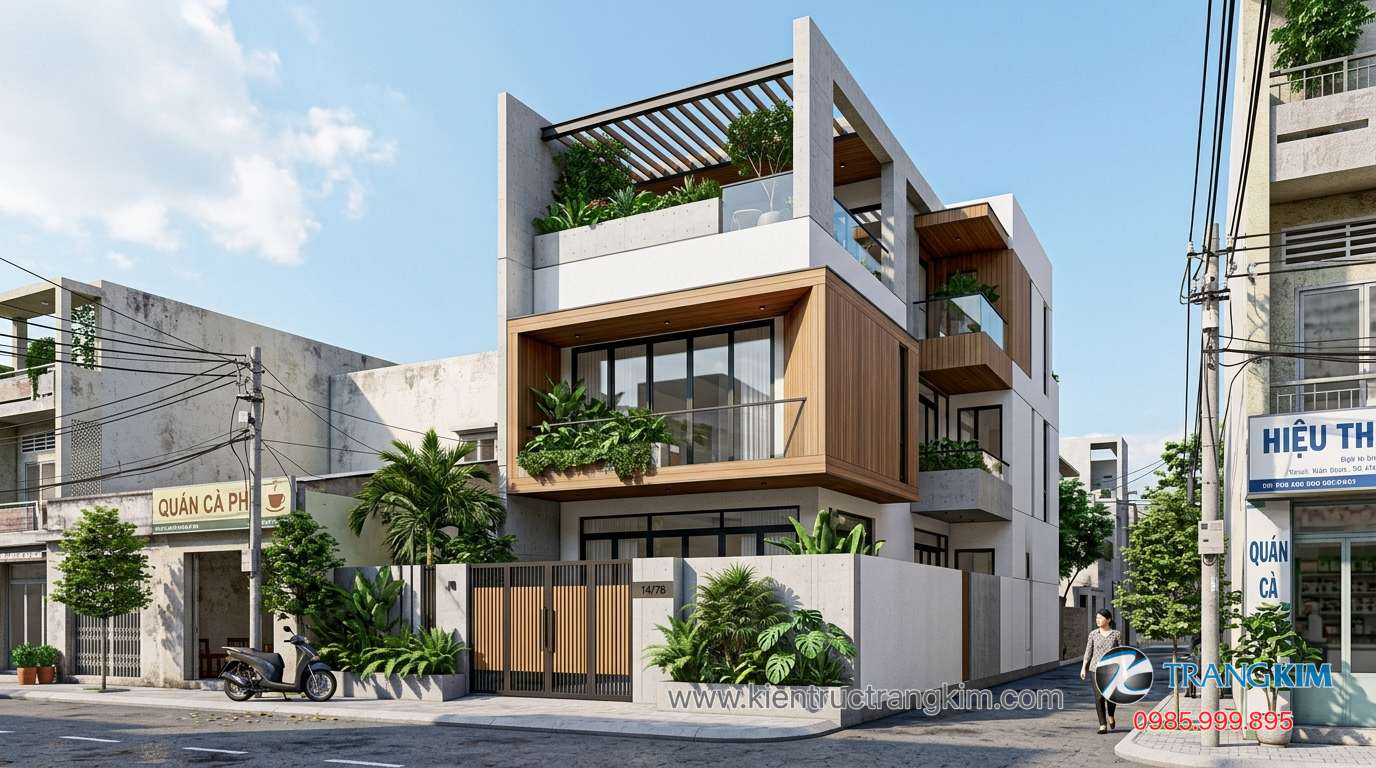 Những hạn chế cần lưu ý khi xây nhà 7x14m 1 Ảnh minh hoạ: Mẫu thiết kế nhà 7x14m phong cách hiện đại