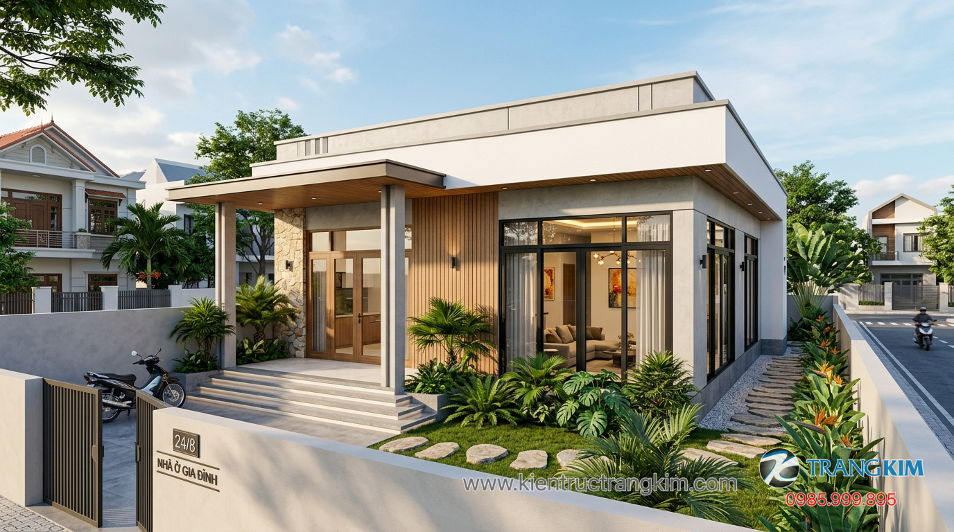 Ảnh minh hoạ: Nhà cấp 4 3 phòng ngủ hoàn thiện với thiết kế hiện đại