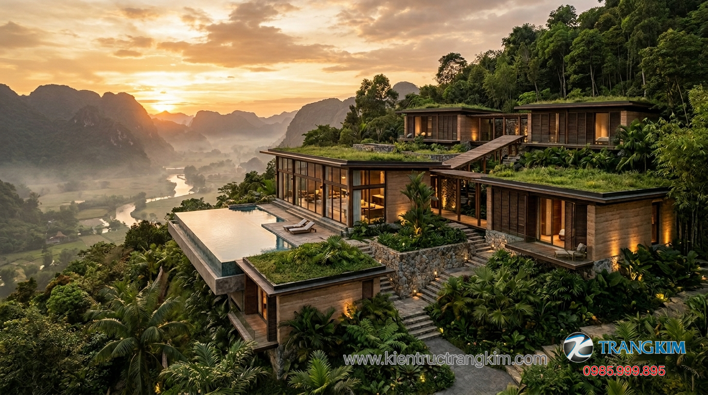 Lợi ích khi làm việc với đơn vị thiết kế chuyên nghiệp 1 Ảnh minh hoạ: Nhà nghỉ dưỡng trên đồi thiết kế hòa hợp thiên nhiên