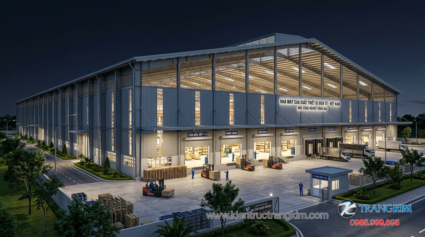 Ảnh minh hoạ: Nhà xưởng công nghiệp với kết cấu thép hiện đại