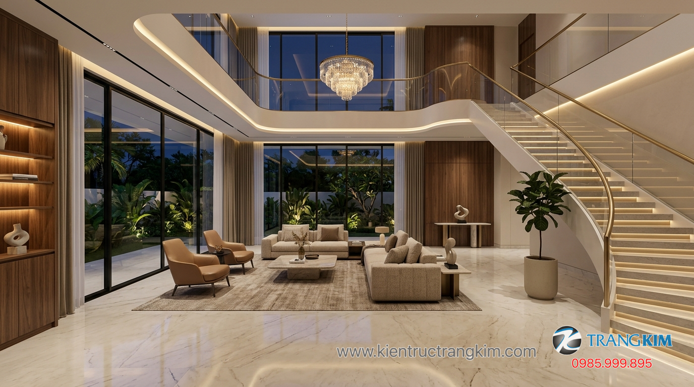 Sự kết hợp giữa kiến trúc và nội thất luxury 1 Ảnh minh hoạ: Nội thất biệt thự luxury sang trọng