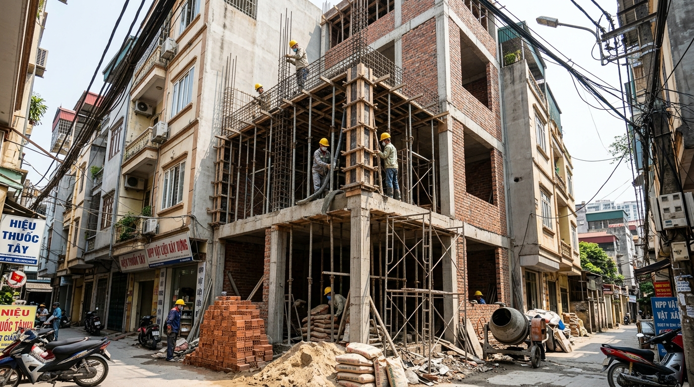 Phát sinh chi phí trong quá trình thi công 1 Ảnh minh hoạ quá trình thi công xây dựng nhà ở