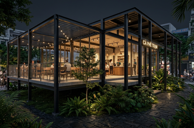 Chi phí xây quán cafe khung thép mới nhất