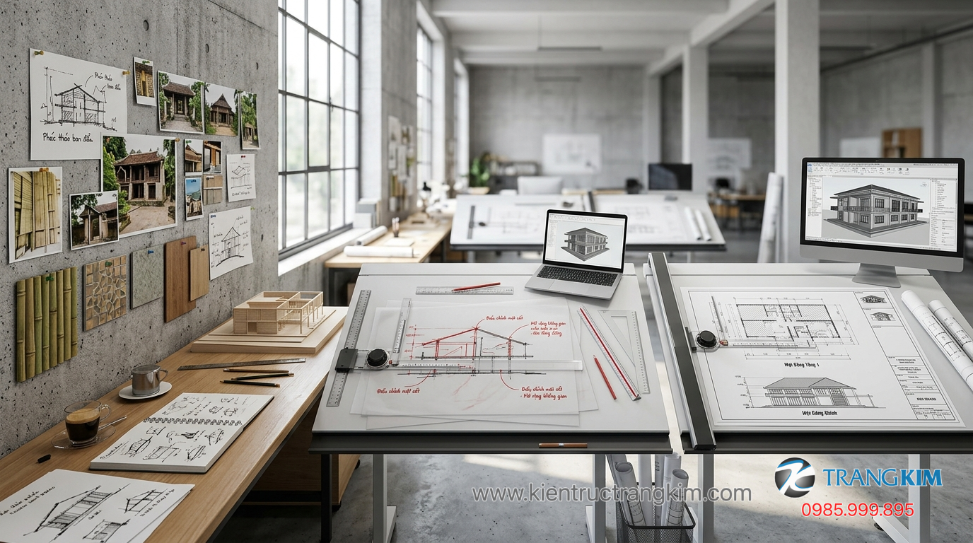 Ảnh minh hoạ: Quy trình chuyển từ mẫu tham khảo sang bản vẽ thiết kế thực tế