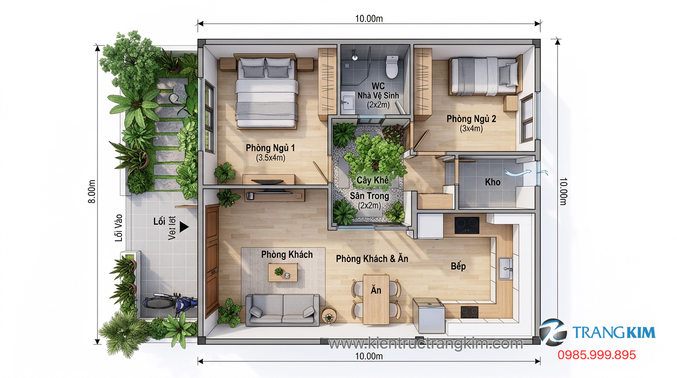 Lựa chọn phong cách kiến trúc phù hợp 1 Ảnh minh hoạ: thiết kế mặt bằng nhà 8x10m tối ưu công năng