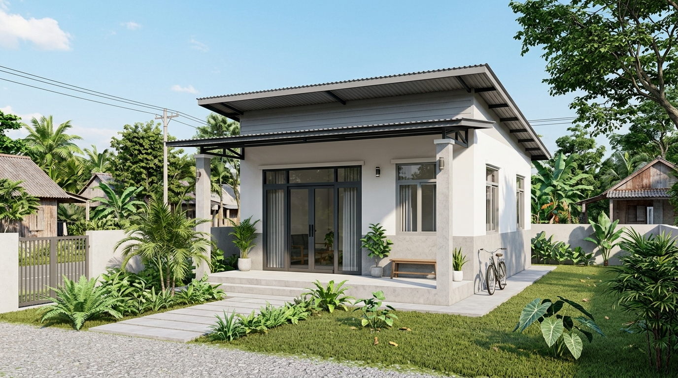 Hạn chế chi tiết kiến trúc phức tạp 1 Ảnh minh hoạ: thiết kế nhà cấp 4 đơn giản tiết kiệm chi phí