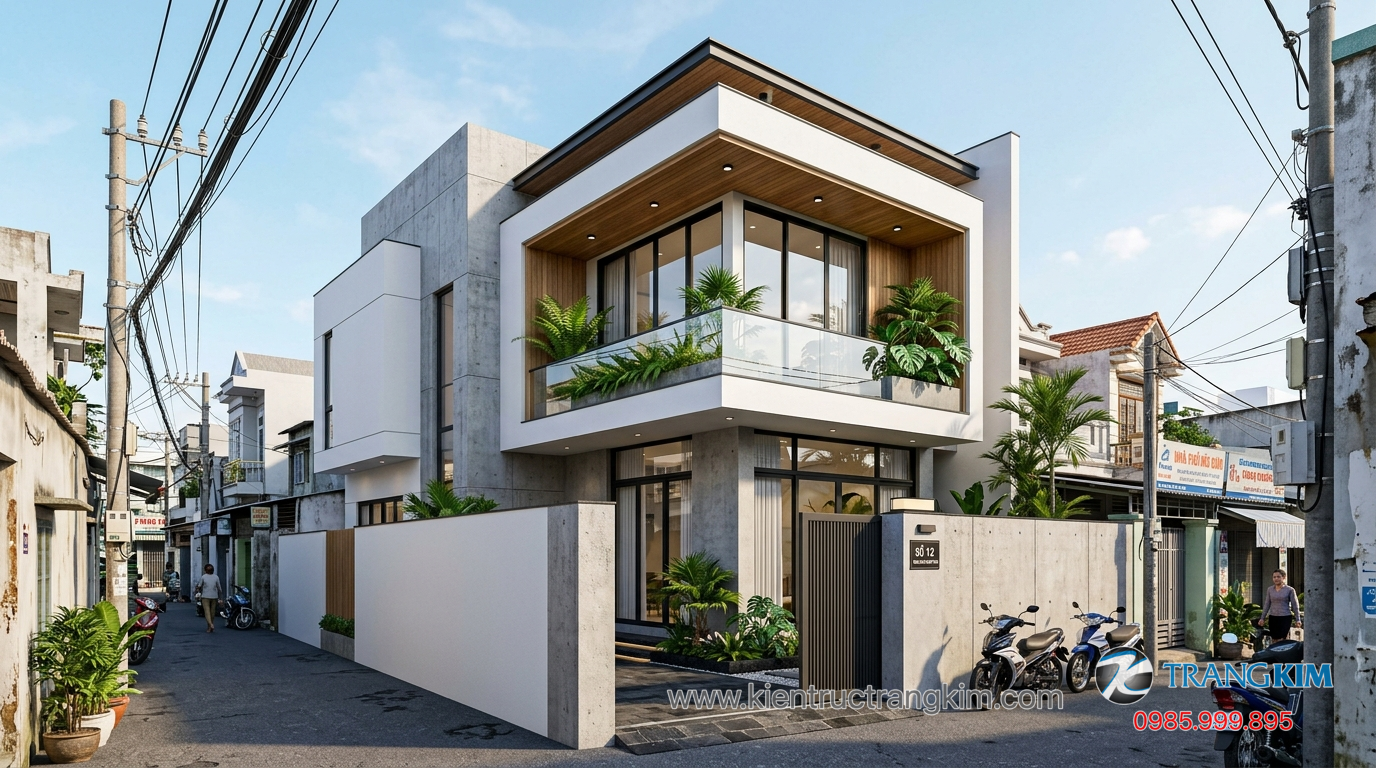 Ảnh minh hoạ: thiết kế nhà vuông đẹp 8x11 hiện đại