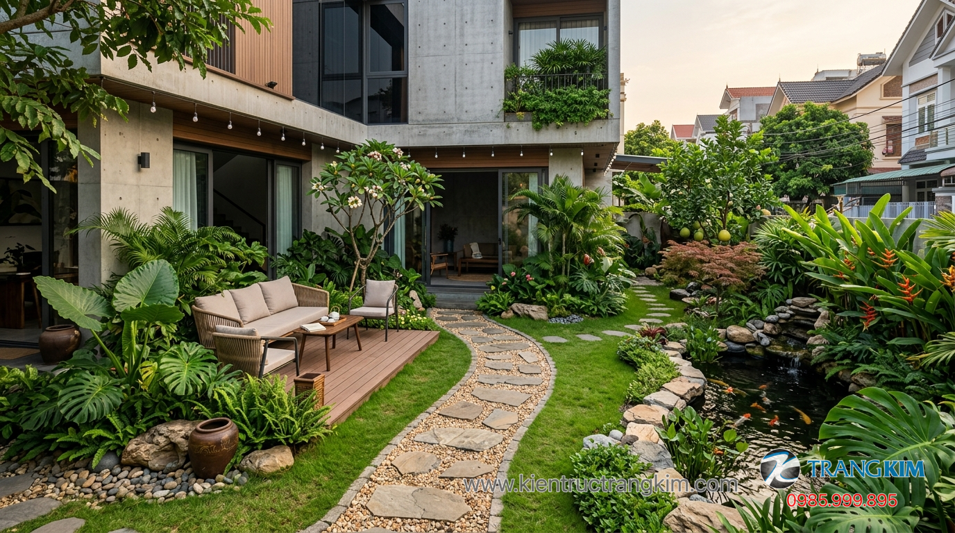 Cách xử lý góc khuyết trong bố cục nhà chữ L 1