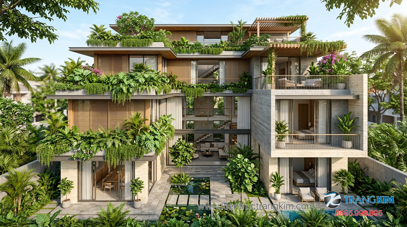 Ảnh minh hoạ: Xu hướng thiết kế nhà đẹp hiện đại với không gian xanh