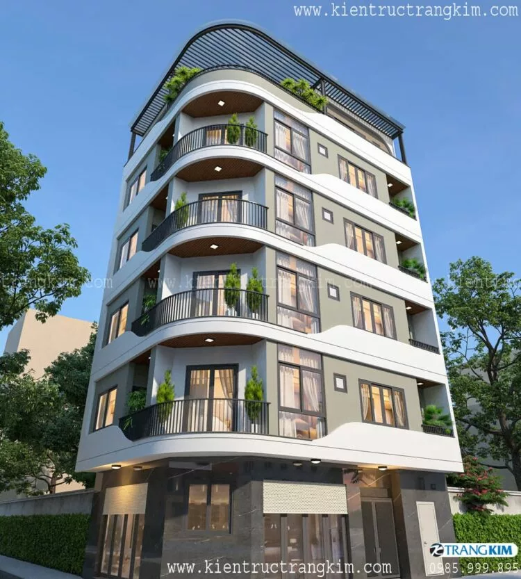 Thiết kế chung cư mini đẹp lô góc 95m2 tại xã An Khánh 1