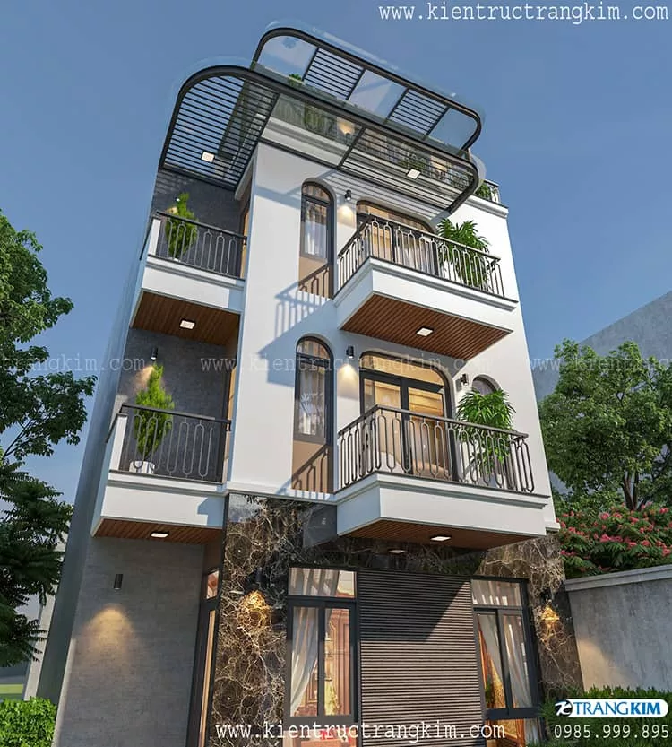 Thiết kế nhà lô phố 3 tầng 1 tum đẹp, hiện đại 1