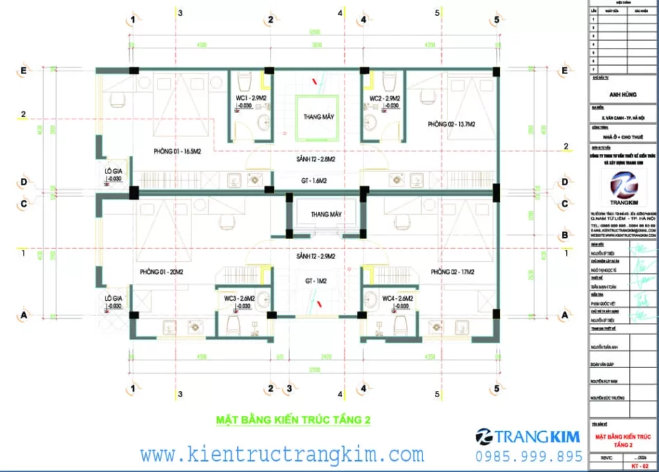 Mặt bằng thiết kế tầng 2 1