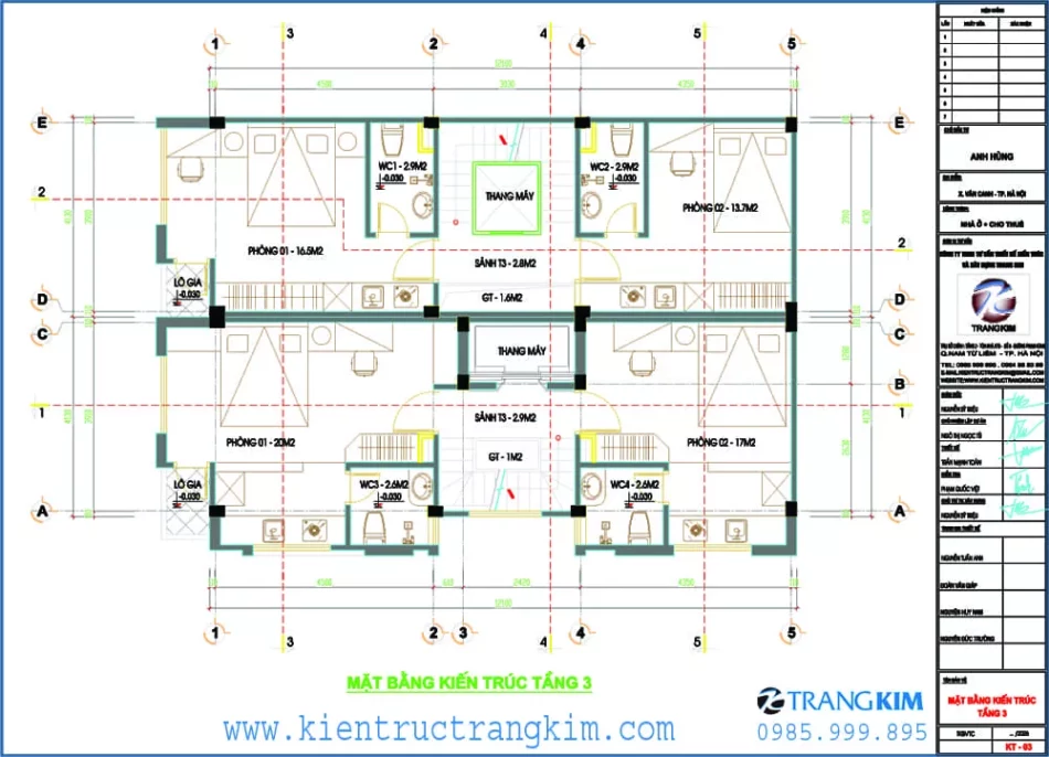 Mặt bằng thiết kế tầng 3 1