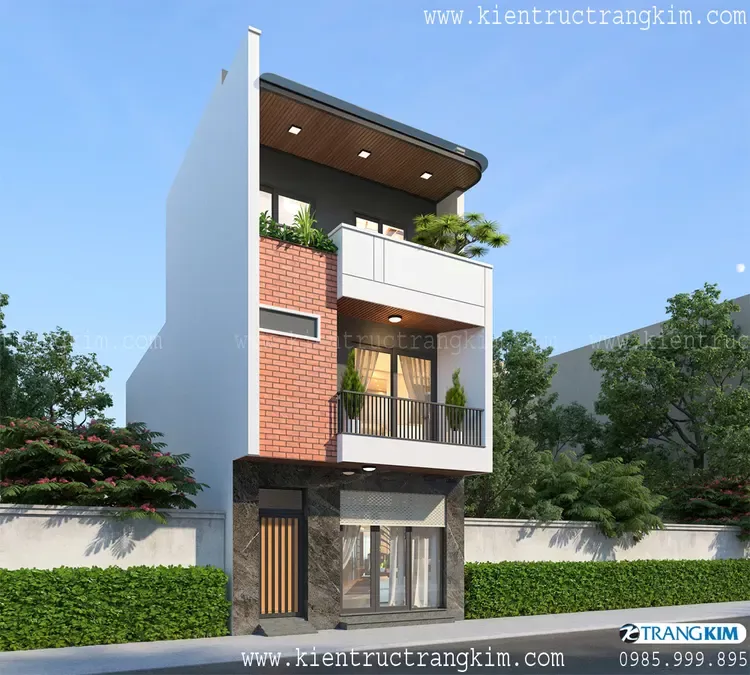 Thiết kế nhà ống 3 tầng thóp hậu tại Phủ Lý, Hà Nam 1 Thiết kế nhà ống 3 tầng thóp hậu tại Phủ Lý, Hà Nam 1