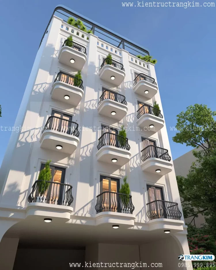 Thiết kế chung cư mini diện tích sàn 180m2 với 5 tầng 1 tum tại Hà Nội. 1