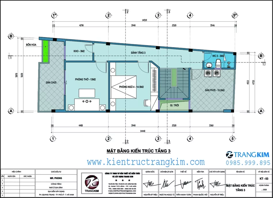 Mặt bằng kiến trúc tầng 3 1 Mặt bằng kiến trúc tầng 3 1