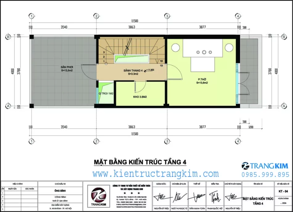 Mặt bằng thiết kế tầng 4 1