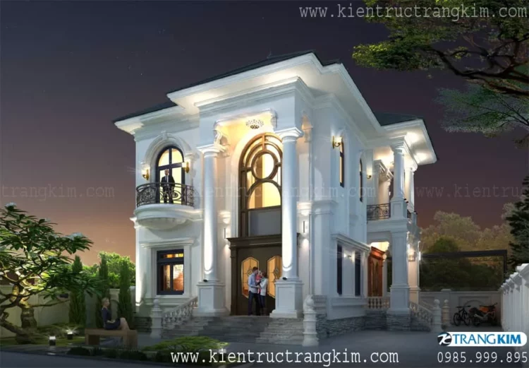 Hình ảnh phối cảnh Thiết kế biệt thự 2 tầng mái Nhật tân cổ điển trên diện tích đất 15.5m x 20.5m tại Kho 3 Hình ảnh phối cảnh Thiết kế biệt thự 2 tầng mái Nhật tân cổ điển trên diện tích đất 15.5m x 20.5m tại Kho 3