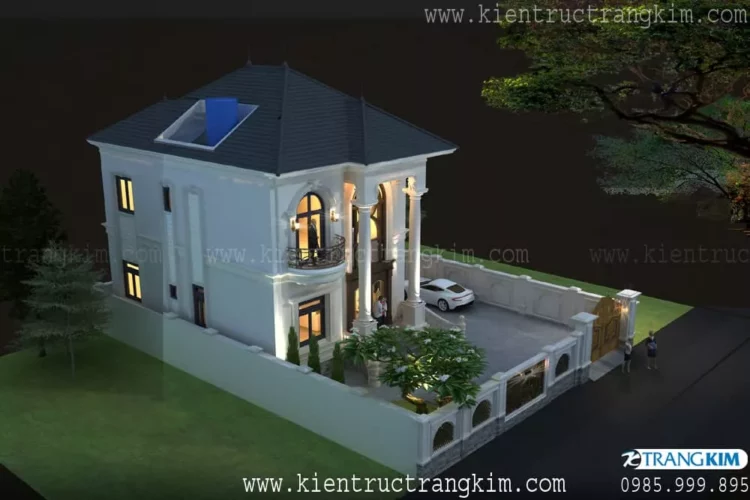 Hình ảnh phối cảnh Thiết kế biệt thự 2 tầng mái Nhật tân cổ điển trên diện tích đất 15.5m x 20.5m tại Kho 6 Hình ảnh phối cảnh Thiết kế biệt thự 2 tầng mái Nhật tân cổ điển trên diện tích đất 15.5m x 20.5m tại Kho 6