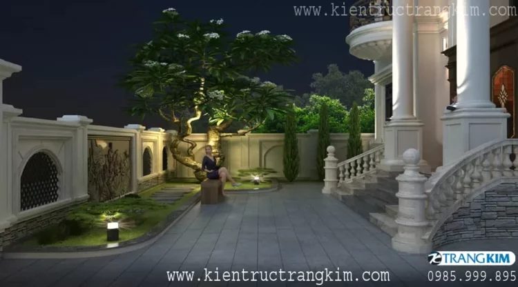 Hình ảnh phối cảnh Thiết kế biệt thự 2 tầng mái Nhật tân cổ điển trên diện tích đất 15.5m x 20.5m tại Kho 8 Hình ảnh phối cảnh Thiết kế biệt thự 2 tầng mái Nhật tân cổ điển trên diện tích đất 15.5m x 20.5m tại Kho 8