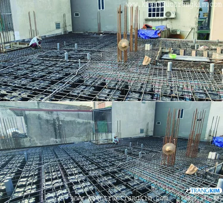 Hình ảnh thi công sàn hộp vượt nhịp 9m tại An Khánh 4
