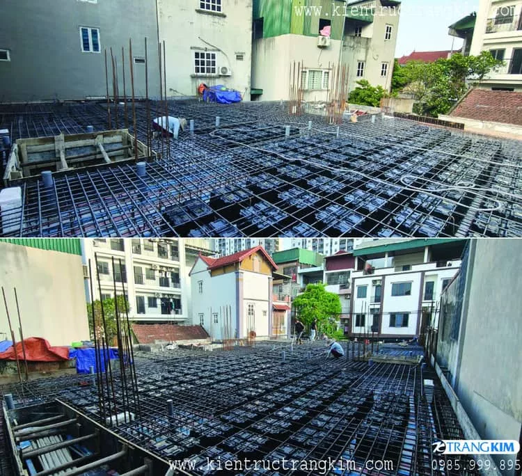Hình ảnh thi công sàn hộp vượt nhịp 9m tại An Khánh 1