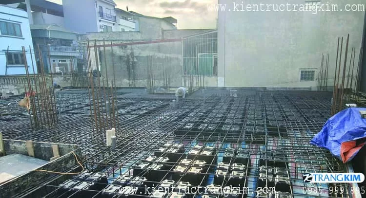 Hình ảnh thi công sàn hộp vượt nhịp 9m tại An Khánh 3